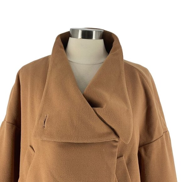 NWT Anthropologie Sascha Asymmetrical Button-Front Coat Jacket Bronze Camel XS - Picture 10 of 16